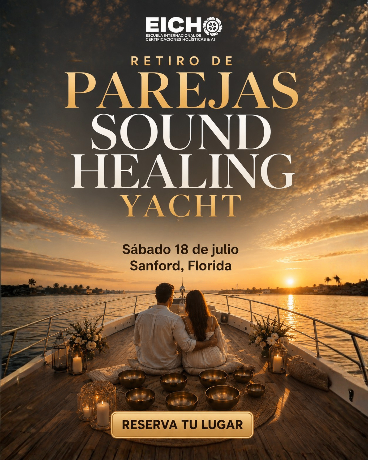 Retiro de Parejas Sound Healing Yacht — Sábado 18 de julio, Sanford, Florida
